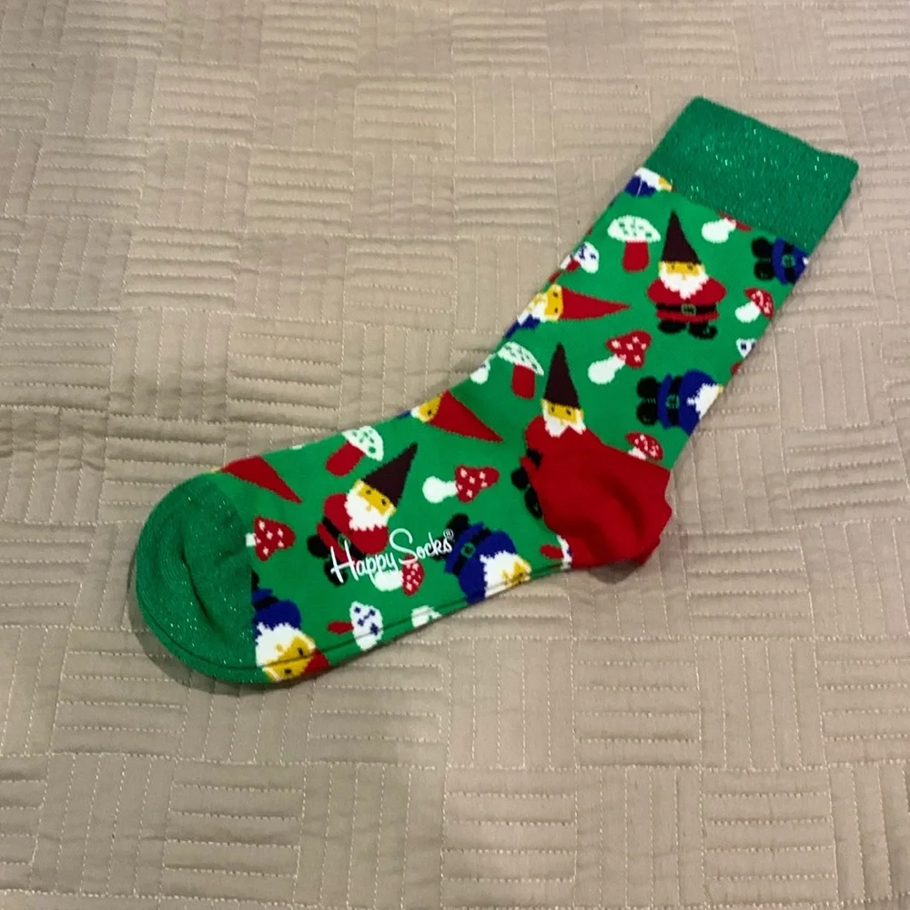 NWOT Happy Socks Christmas Gnome Socks Size 4.5-8.5
